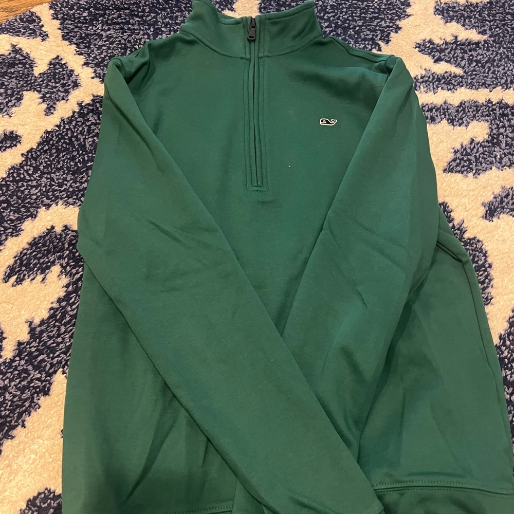 Boys XL 3/4 zip Green Sweater